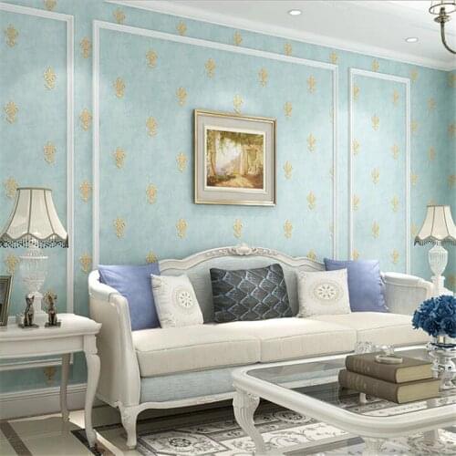 Wellyu Bamboo fiber simple European non-woven wallpaper living room bedroom full shop warm wallpaper TV background wall paper