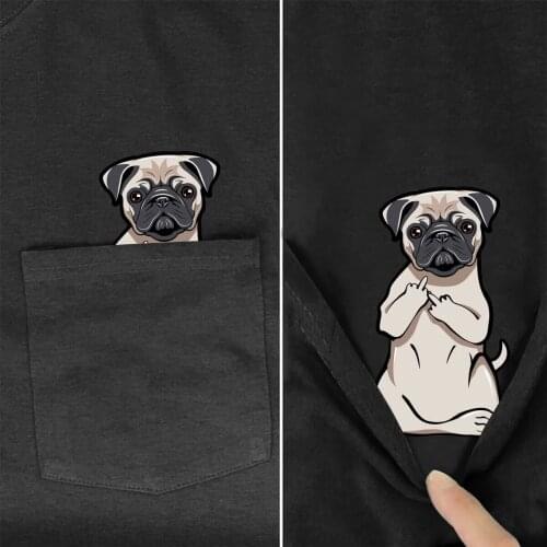 Funny T Shirt Fashion Brand summer pocket dog printed t-shirt mens for women shirts Hip hop tops funny cotton tees