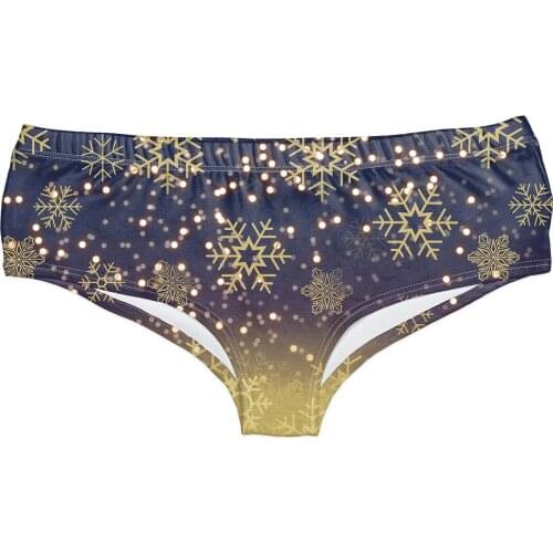 Snowflakes Printed Female Low Waist Panties Underwear Panties for Ladies Womens Breathable Sexy Panties Underwear