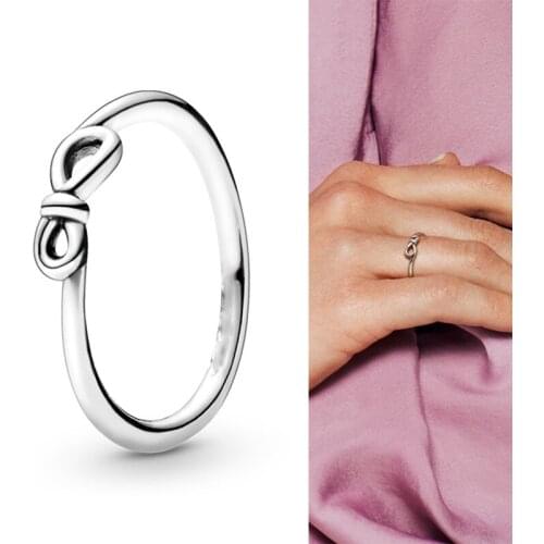 2020 New 925 Sterling Silver Pan Ring Forever Symbol Rosette Ring For Women Wedding Party Gift Fashion Jewelry