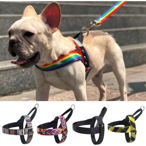 No-Pull Pet dog Harness Adjustment Colorful pattern Easy Control Handle for Small Medium Dogs Training Walking vest harness
