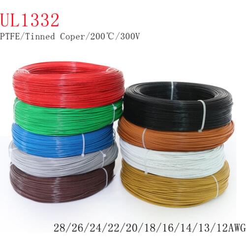 1M Square 0.22mm OD 1.21mm 24AWG UL1332 PTFE Wire FEP Plastic Insulated High Temperature Electron Cable 300V