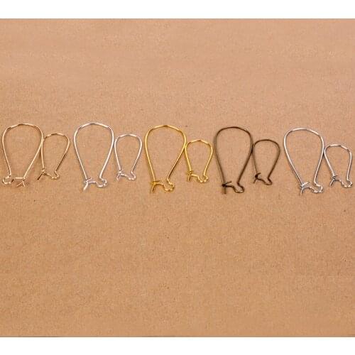 100pcs/lot 24x11mm Gold Silver Color French Style Kidney Ear Wire Earring Hook Findings for DIY Handmade Earring Jewelry Making
