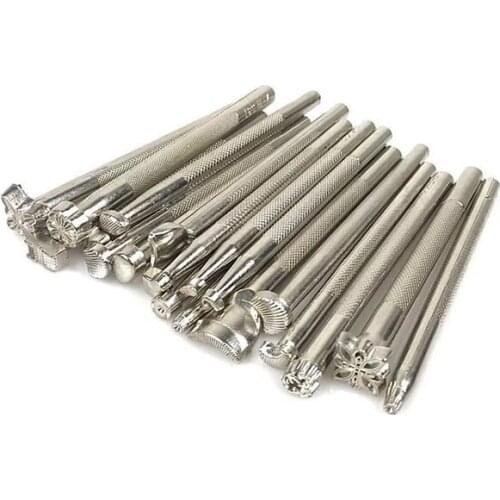 20Pcs leather printing tools engraving production process punch stamp sculpture printing DIY leather carving printing tools