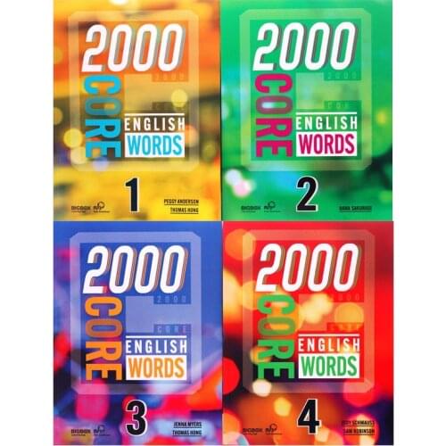 4 Books/Set 2000 Basic English Words Level 1-4 Primary School Common English Words Dictionary Book