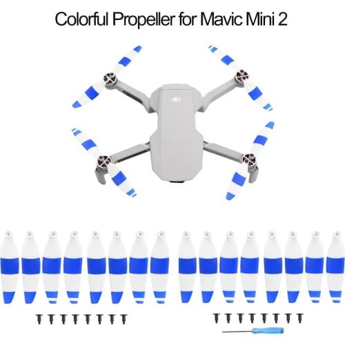 4 Pair Colorful Propellers for DJI Mavic Mini 2 Drone Mini Portable Low Noise Color Stripes Light Weight Propellers Accessories