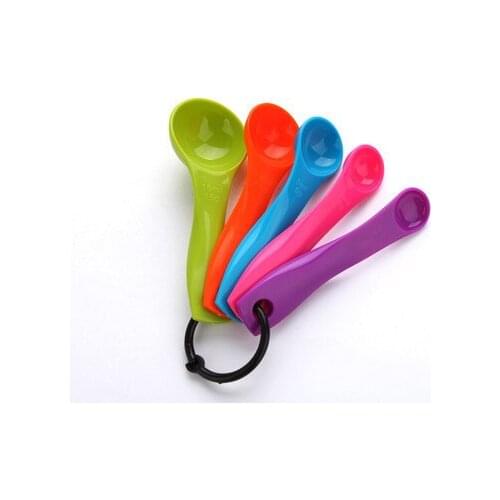 5pcs/Set!! 1.25 / 2.5 / 5 / 7.5/ 15ml Measure Spoon Cups Gram Scoop Ladle Kitchen Accessory Measuring Spoons Plastic Teaspoon