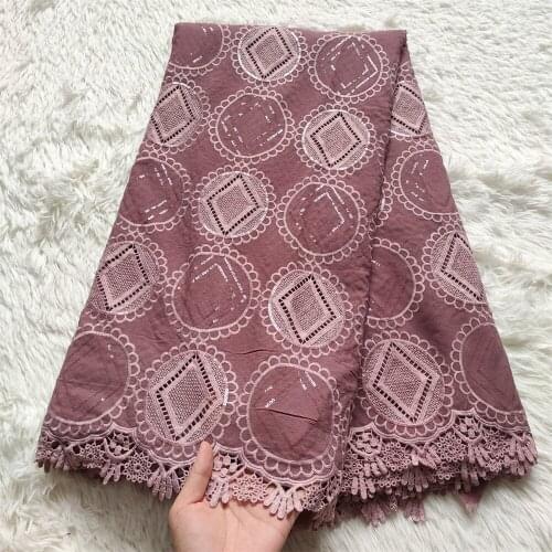 African Net Lace Fabrics High Quality French Swiss voile Lace in switzerland 100% Cotton Lace Fabrics 5 yards Dress JL065