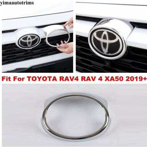 Accessories For Toyota RAV4 RAV 4 2019 - 2021 ABS Chrome Car Front Frame Mark Grille Grill Emblem Badge Logo Sticker Cover Trim
