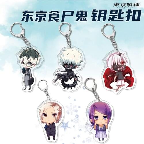 Anime Tokyo Ghoul Cosplay Acrylic Keychain Toy Kaneki Ken Suzuya Figures Keyring Double-sided Key Chain Pendant