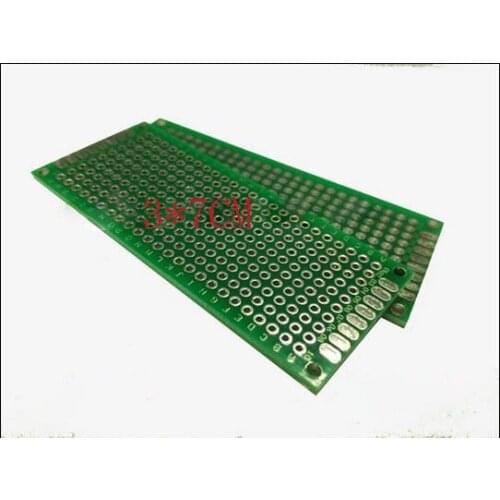 Free shipping 100pc 3*7cm pcb 2 layer HASL1.6mm thick 2.54 pitch universal plate pcb double side pcb design