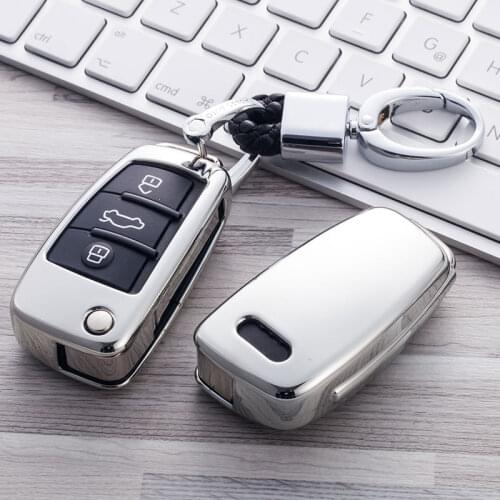 TPU Car Key Case Cover Fob For Audi A1 A2 A3 8P 8V A4 B9 B5 B6 B7 B8 A6 C6 4F A5 A4L A6L Q3 Q5 Q7 Q8 Q2 Key Ring Shell Styling