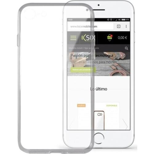 Mobile cover Iphone 8 KSIX Flex Ultrafina Transparent