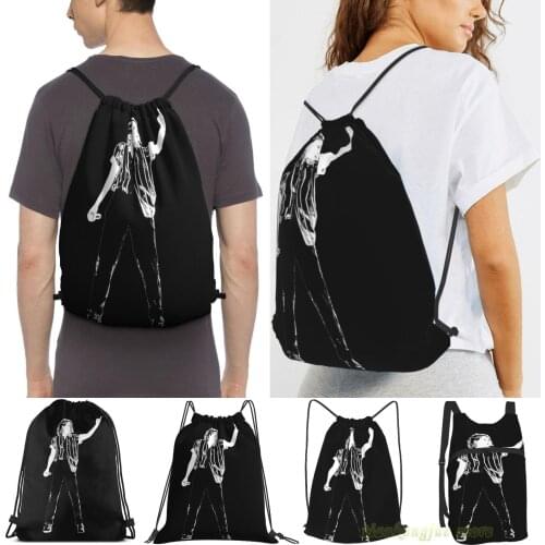 Christine And The Queens Singing Black&White Men Outdoor Travel Sports Gym Bag Waterproof Drawstring Backpack Women Fitness Bags