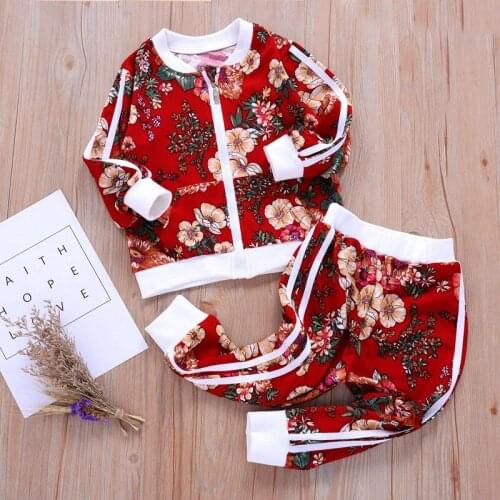 Kid Girls Clothes Suit Long-Sleeve Zipper Cardigan + Trousers Casual Two-Piece Set Spring 2020 New Fashion Childrens Wear 1-5Y