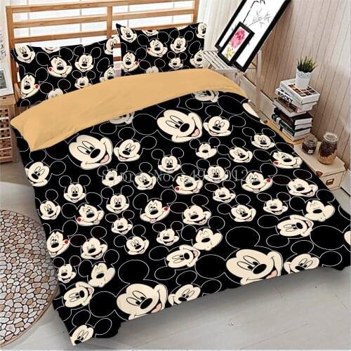 Disney Pink Minnie Mouse Bedding Set With Pillowcases Queen King Single Sizes Polyester bedding Set Minnie Duvet Cover Set