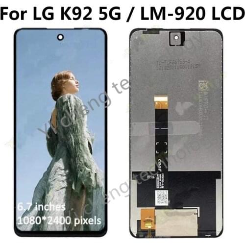 For LG K92 5G LCD Display Touch screen Digitizer Assembly With Frame LG K92 Screen Replacement Repair Parts 6.7"