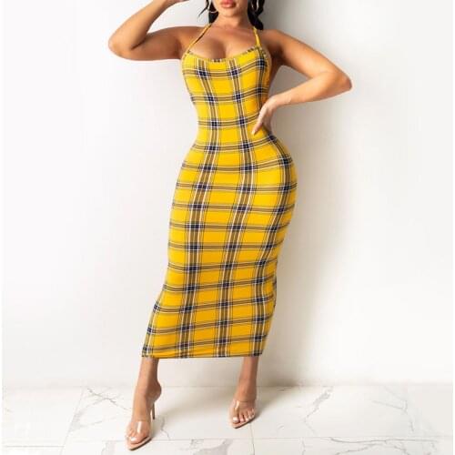 EACHIN Summer Dresses In A Cage