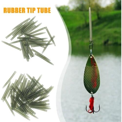 Hot Sale Rubber Tip Tube Solid Color Rubber Tip Tube Short Anti Wrap Sleeve Connect with Fishing Hook Outdoor Tools