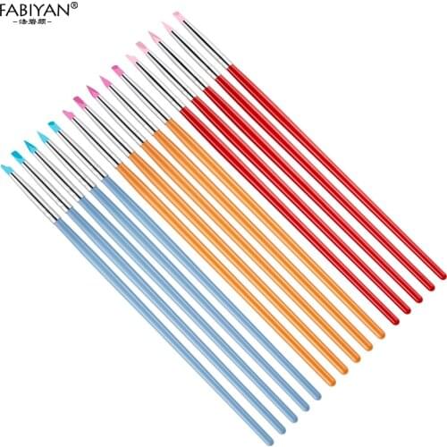 5Pcs/Set Nail Art Brush Painting Carving Dotting Pen Soft Silicone Craft Building Emboss Shaping Hollow Sculpture Clay Tips Tool