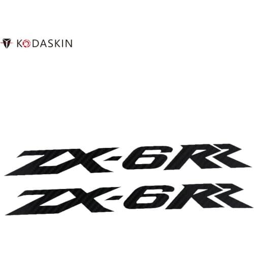 KODASKIN Motorcycle Carbon Black 2D Stickers Emblems Logos for ZX-6RR ZX6RR zx 6rr