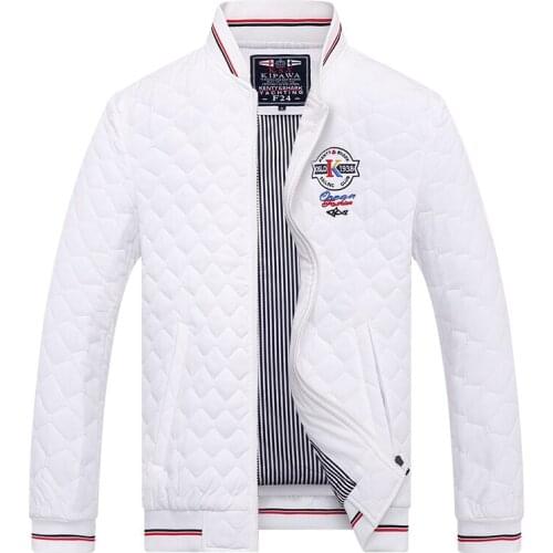 Blue White Bomber Jacket for Men Style Kenty Shark Brand Mens Parka Jackets Cotton Liner Casual Diamond Lattice Coats 4XL