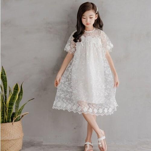 2021 New Summer Teenage Girls Princess Dress Kids Clothing Mesh Patchwork Dresses Baby Clothing Toddler Clothes Knee Length