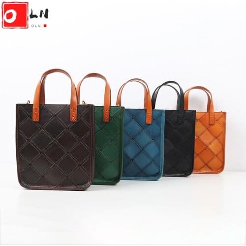 Patchwork Embroidery Tote Bags for Women Vintage Desginer Vegetable Tanned Leather Shopper Bag Luxury Cowhide Shoulder Handbag