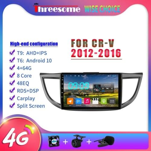 10" Android 10.0 4G+64G Car Radio Multimedia Video Player GPS Navigation Split Screen For Honda CRV CR-V 4 RM RE 2012-2016 2Din