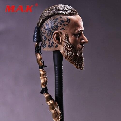 1/6 Scale Men Head Sculpt Viking Travis Fimmel with Braid for 12" inch Action Figures Dolls