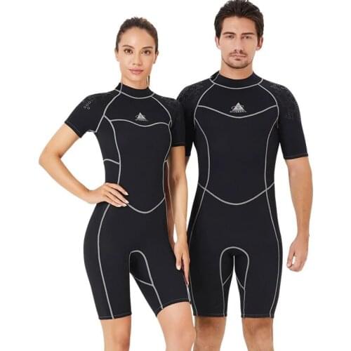 1.5mm neoprene Wetsuit Men women short sleeve diving suit Surfing Sunproof one piece set Snorkeling Scuba spearfishing swimsuit