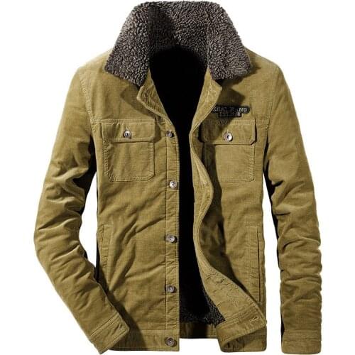 2018 New Design Fashion Men Corduroy fleece Jacket coat turn down collar outwear long sleeves outfit overcoat plus size XXXXL