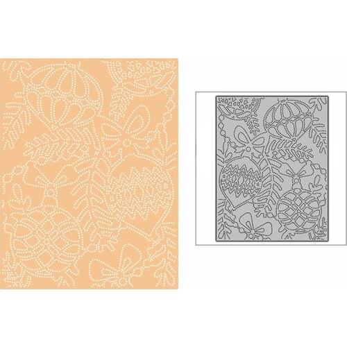 New Dotted Christmas Gift Ornament Background Panel 2021 Metal Cutting Dies for DIY Scrapbooking and Card Making Embossing Craft