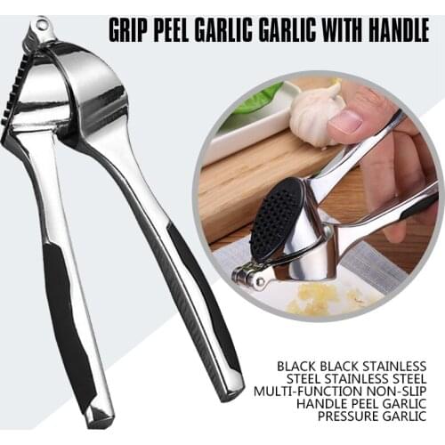New Multifunction Stainless Steel Garlic Press Garlic Ginger Squeeze Crusher Slicer Tool