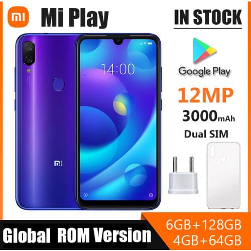Celular Xiaomi mi play Android 9.0 64G/128G smartphone Mediatek MT6765 Helio P35 telephone intelligent 1080 x 2280 pixels