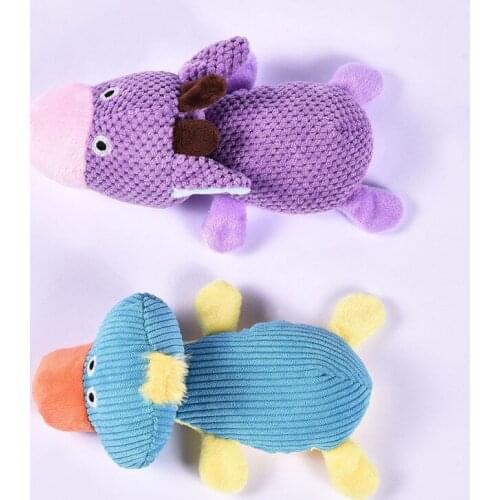A Cute Plush Toys For Dogs Cat Chew Squeaker Squeaky Toy Duck Animals Cartoon Dog Toys Stuffed Squeaking Pet Toy