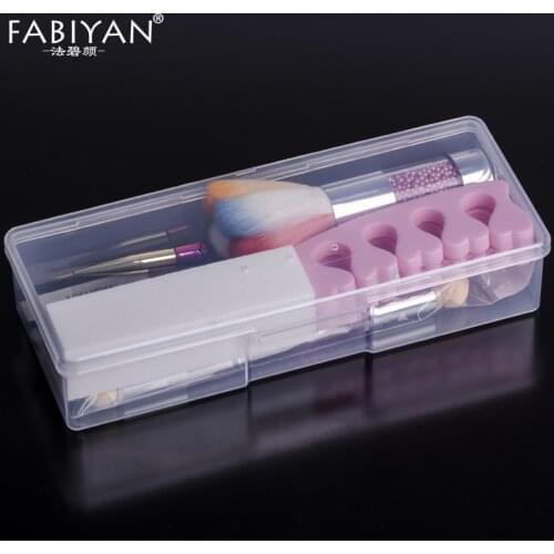 Nail Art Rectangle Storage Empty Container Organizer Case Box Plastic Clear Brush Pen File Accessories Rhinestone Manicure Tools