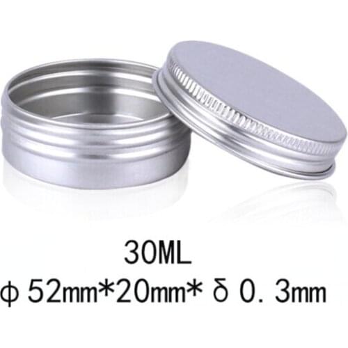 5pcs 52*20mm 30ml empty round aluminum metal tin cans bottle with lids , cosmetic cream container box aluminum jars Makeup Tools