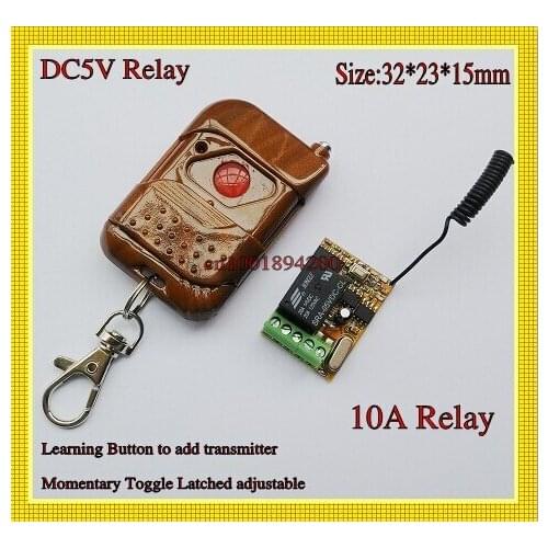 DC 5V Relay Remote Control Switches Mini 4.2v 4.5v 5v LED Lamp Bulb Wireless Lighting Remote Controller Superheterodyne Learning