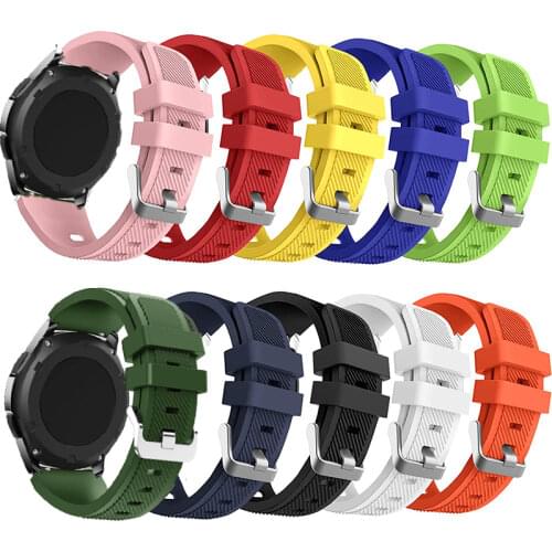 22mm Universal Silicone Bands For Samsung Gear S3 Frontier Classic Bracelet Sports Strap Replacement Wristband quick release pin
