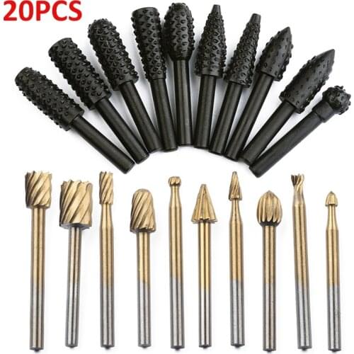 Rotary Burrs Die Grinder Abrasive Tools File Drill Milling Carving Bit for Grinding Polishing Woodworking Engraving Tool