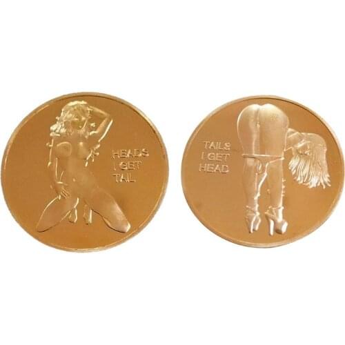 Sexy Woman Coin Get Tails Head! Adult Challenge Lucky Girl Commemorative Coins Collection Gold Challenge Coin