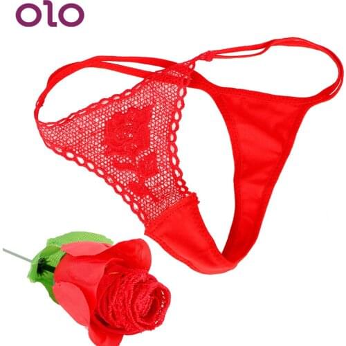 OLO Roses Shape Lace Lingerie Womens Underwear Lady Sexy Thongs G String Womens Panties Random Send Gift For Friend