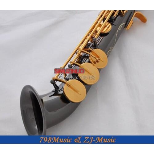 Black Nickel Gold Curved bell Soprano saxophone Bb key to High F key and G Key