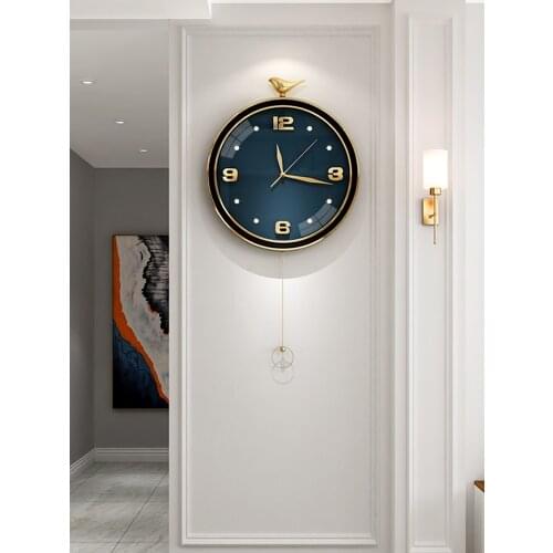Modern Nordic Luxury Design Wall Clock Simple Large Silent Wall Clock Pendulum Creative Bird Reloj Pared Home Decoration EI50WC