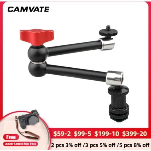 CAMVATE Versatile 11" Articulating Arm Adjustable Friction Magic Arm & Shoe Mount For DSLR Camera Cage Rig/LCD Monitor/LED Light