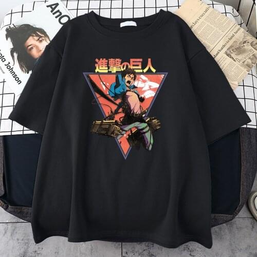Japan Comics Clothing Men T-Shirts Attack On Titan Shirts People Clothes For Mens Casual Comfortable Short Sleeve Man T Shirt