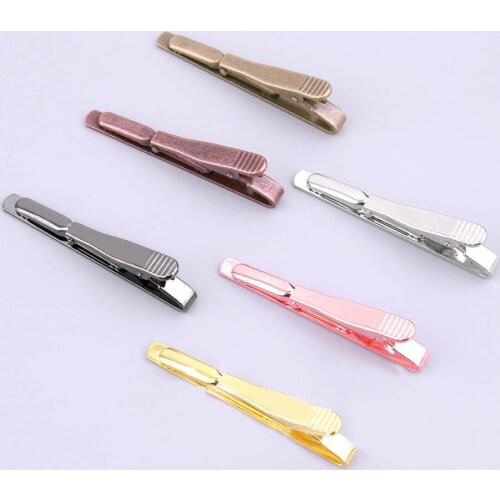 55x5mm Necktie Tie Clip Plain Clasp Bars Pins Clips for Mens Formal Dress Shirt Wedding Ceremony Findings DIY Accessories