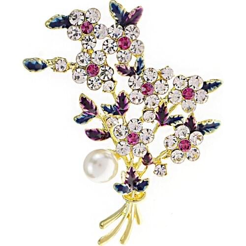 CINDY XIANG Colorful Rhinestone Large Flower Brooches For Women Winter Autumn Coat Scarf Accessories Party Wedding Jewelry Gifts