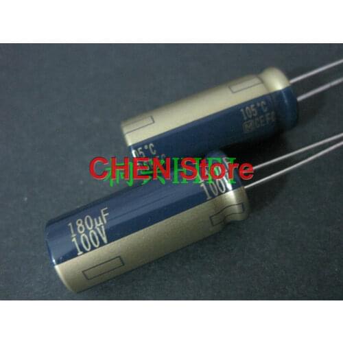 10PCS matsushita capacitor FC 100V180UF 12.5X30MM ultra low internal resistance Electrolytic Capacitor ce fc 180uf 100v Gold
